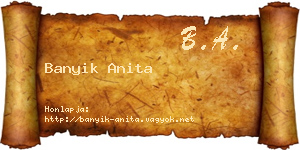 Banyik Anita névjegykártya